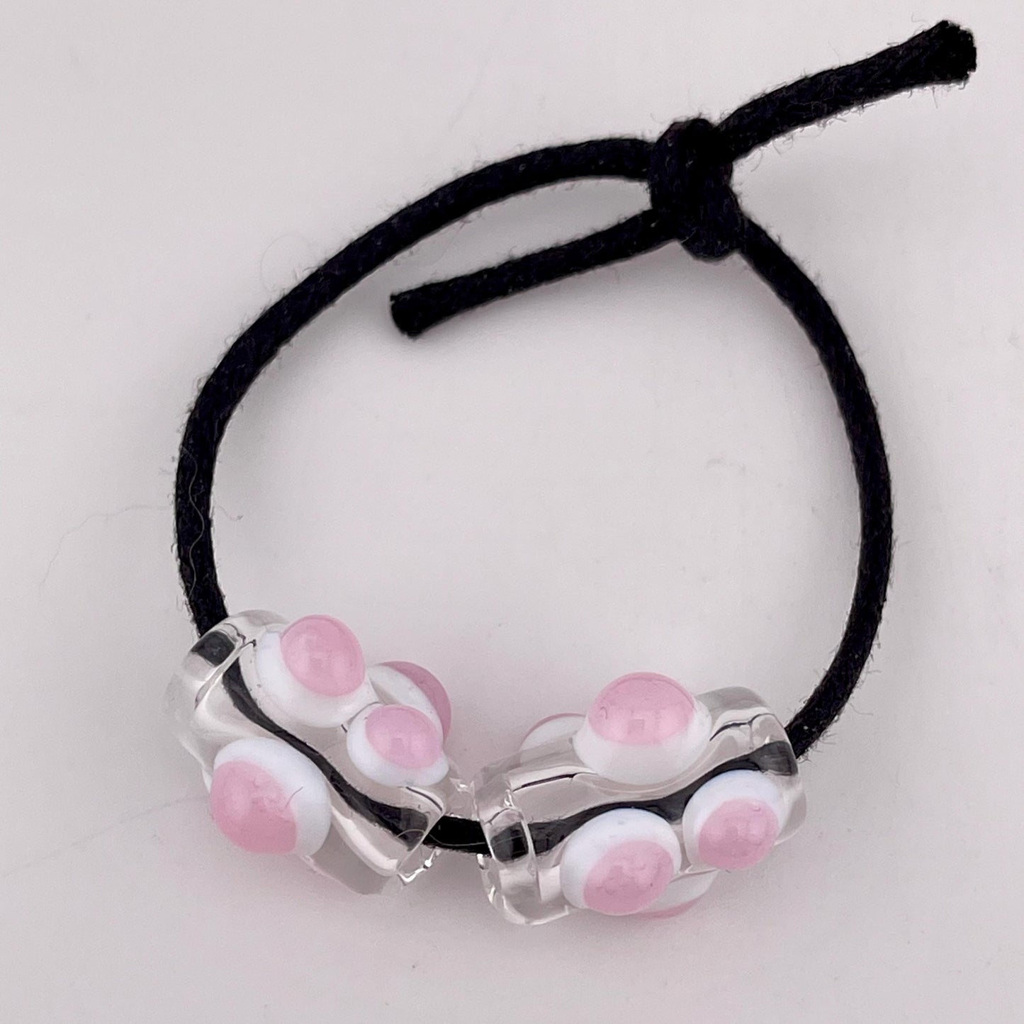 2 Loose beads clear with pink w/white marble Bead necklaces beads phone strap hoodie beads shoelace beads for your crafting needs gift bead