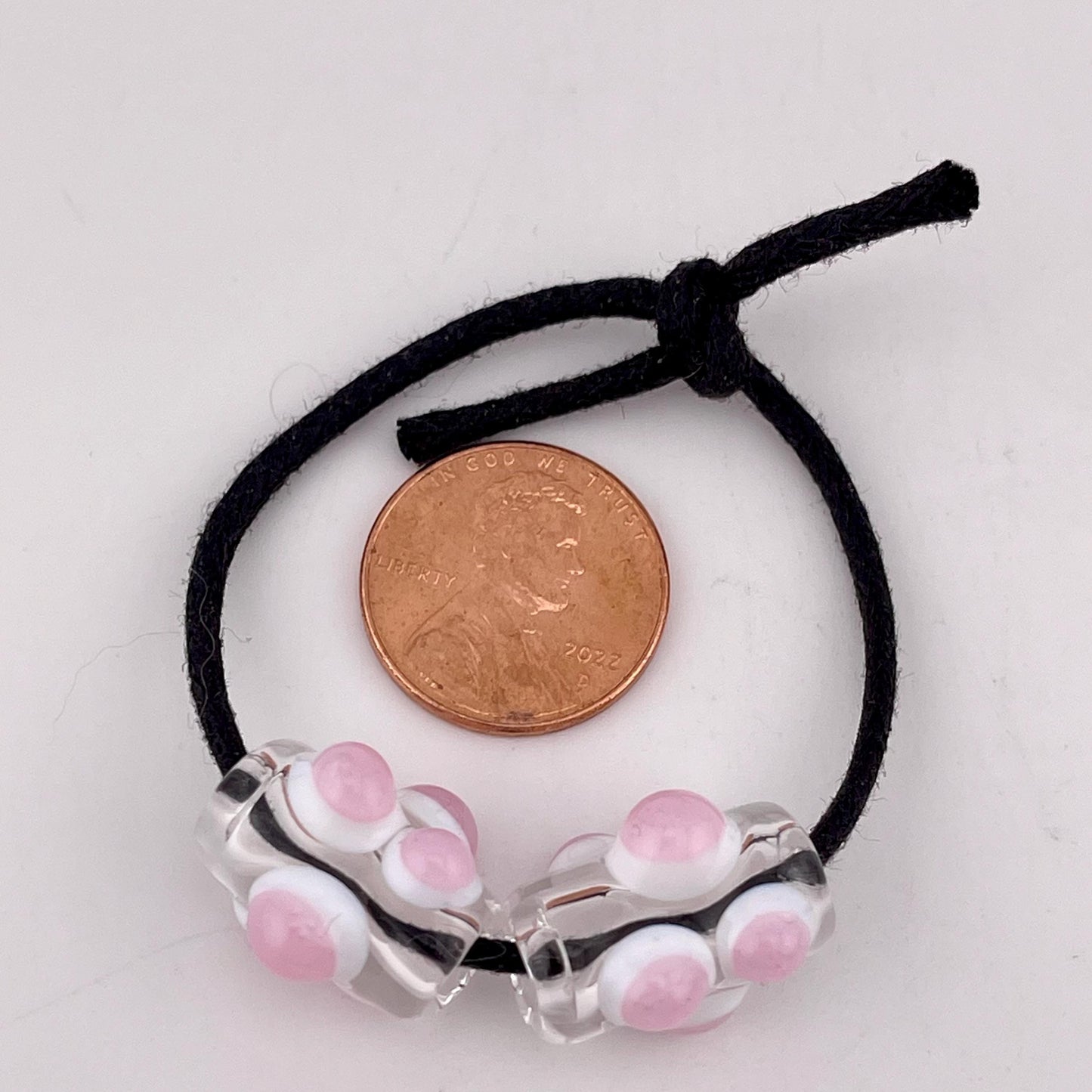 2 Loose beads clear with pink w/white marble Bead necklaces beads phone strap hoodie beads shoelace beads for your crafting needs gift bead