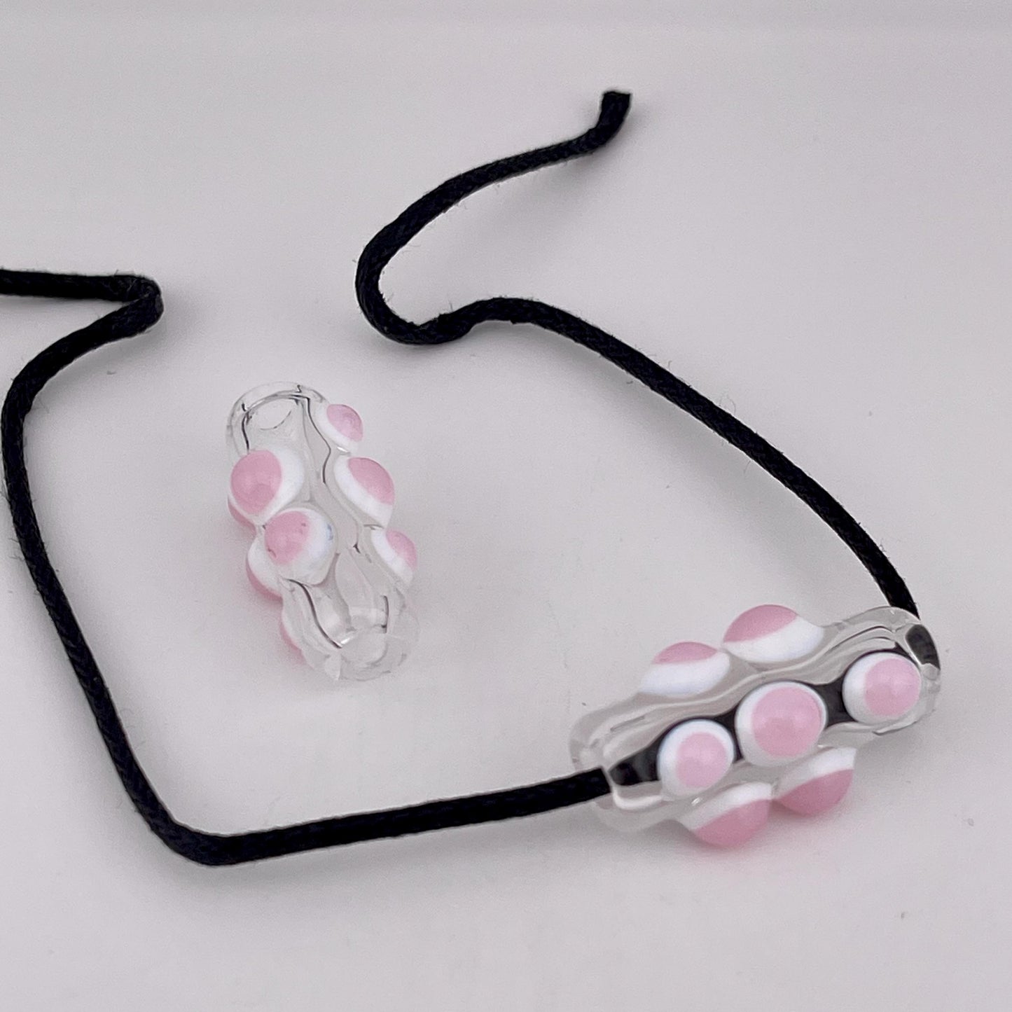 2 Loose beads clear with pink over white marble Bead necklaces beads phonestrap hoodie bead shoelace beads for your crafting needs gift bead