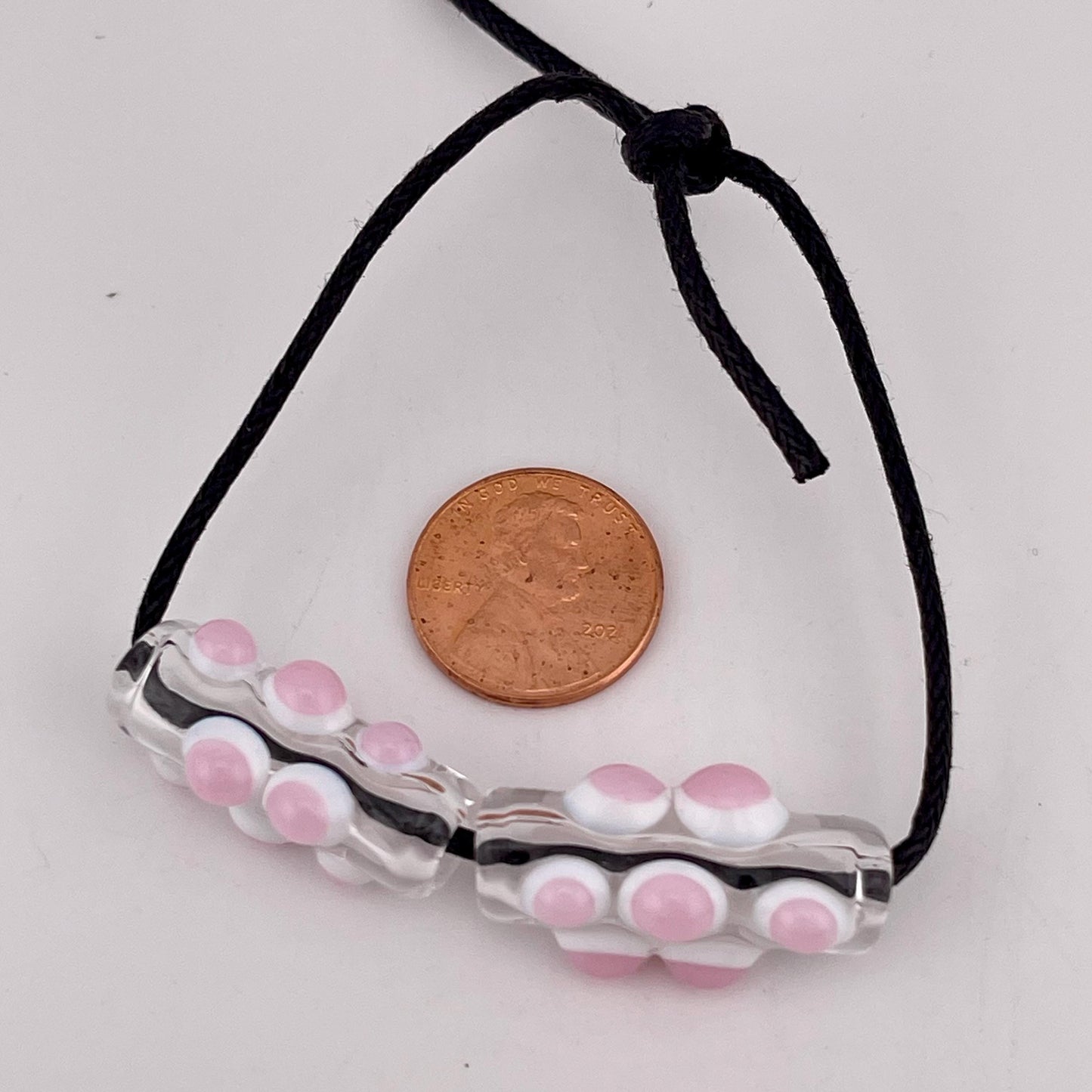 2 Loose beads clear with pink over white marble Bead necklaces beads phonestrap hoodie bead shoelace beads for your crafting needs gift bead