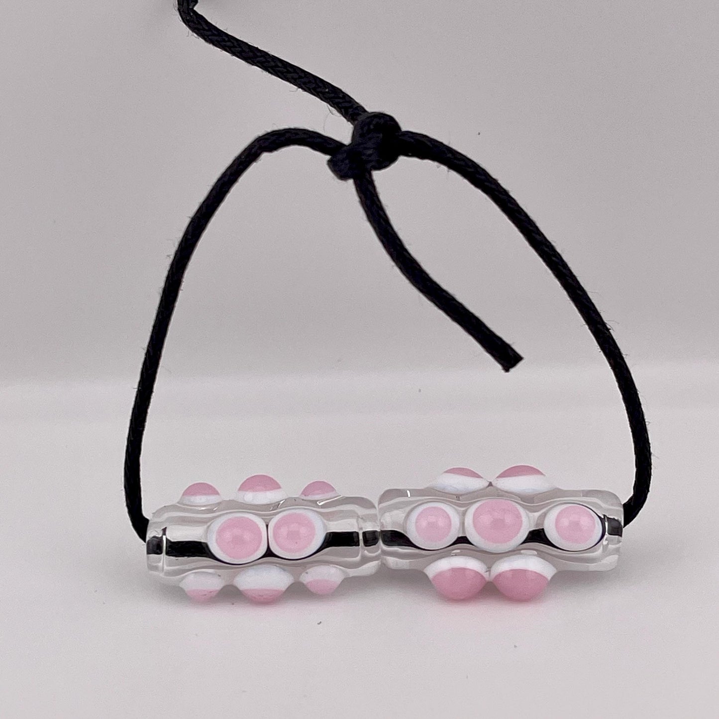 2 Loose beads clear with pink over white marble Bead necklaces beads phonestrap hoodie bead shoelace beads for your crafting needs gift bead