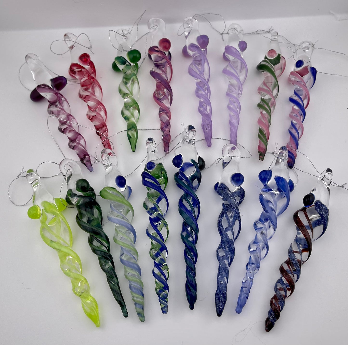 Clear Icicle Christmas Ornaments - JeffBeckerGlass.com