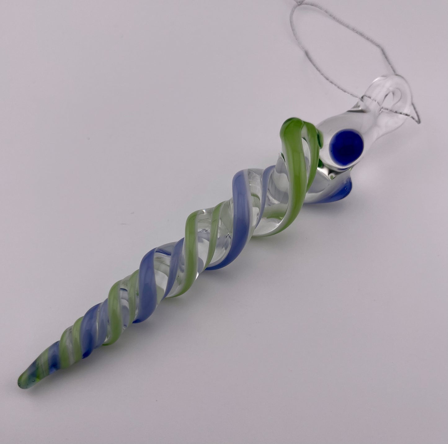 Plantphibian and Neptune Blue Glass Icicle Ornament - JeffBeckerGlass.com
