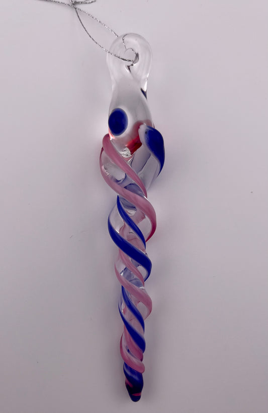 Telemagenta and Neptune Glass Icicle Ornament - JeffBeckerGlass.com