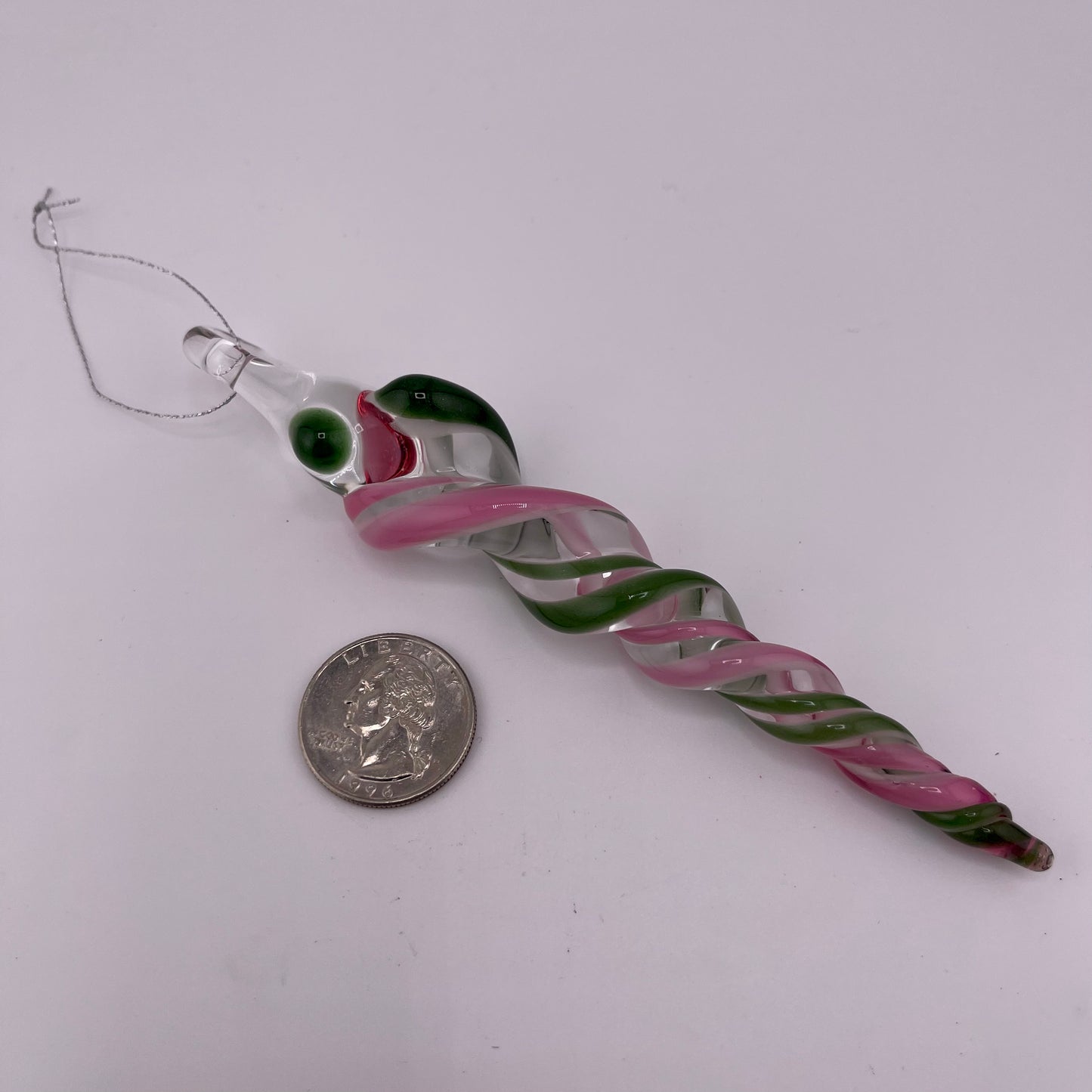 Telemagenta and Plantphibian Glass Icicle Ornament - JeffBeckerGlass.com