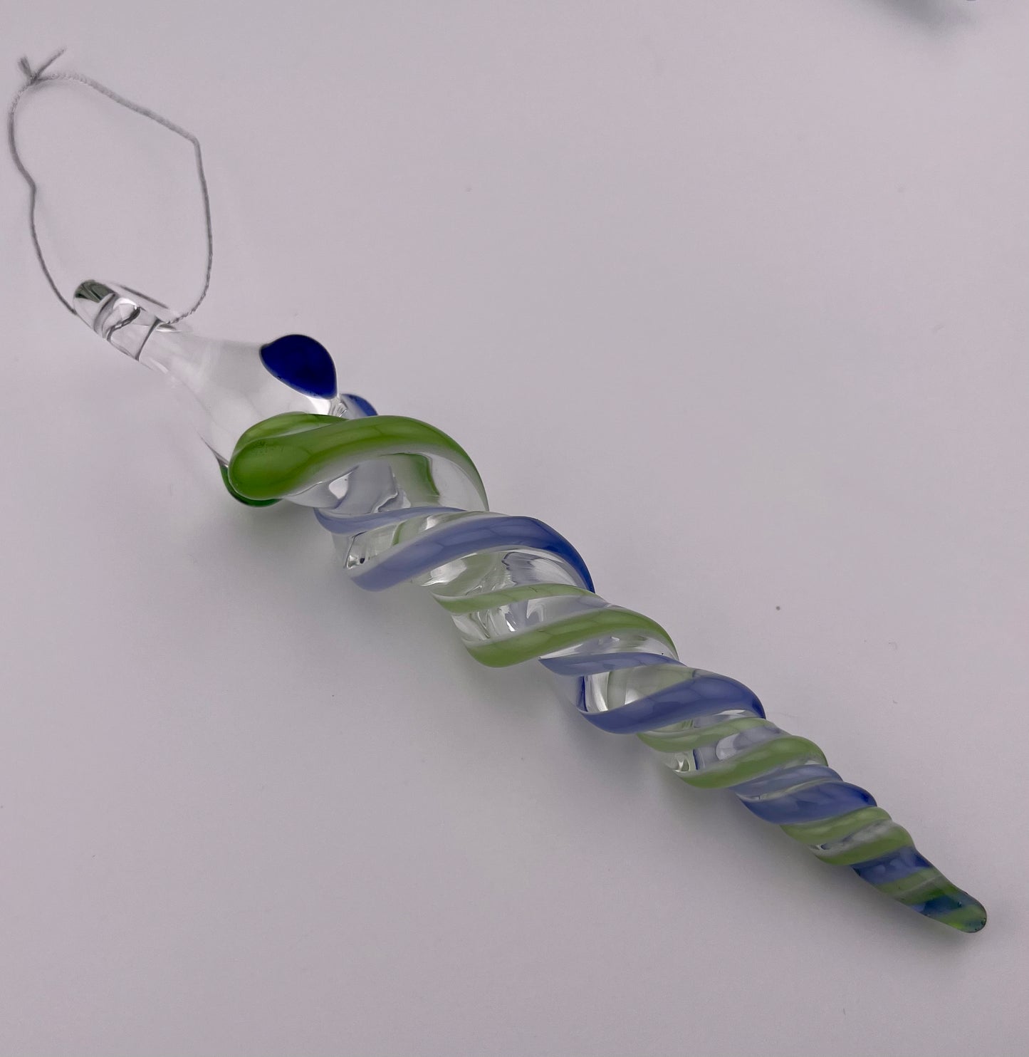 Plantphibian and Neptune Blue Glass Icicle Ornament - JeffBeckerGlass.com
