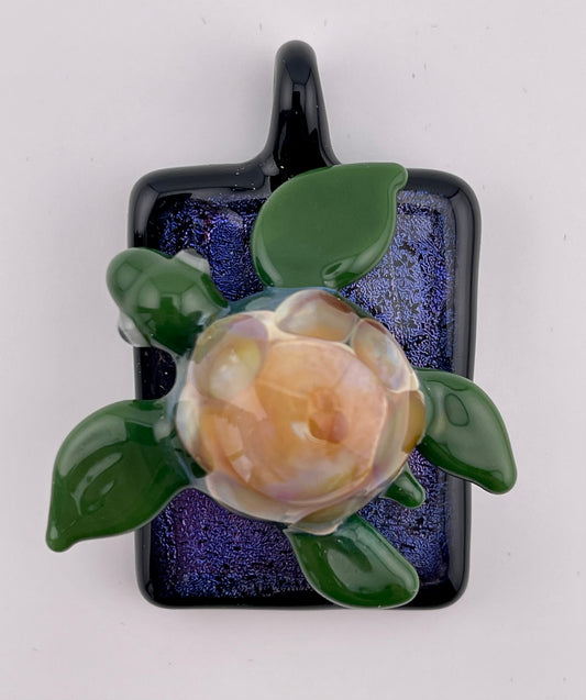 Turtle on Dicro Pendant Necklace - JeffBeckerGlass.com