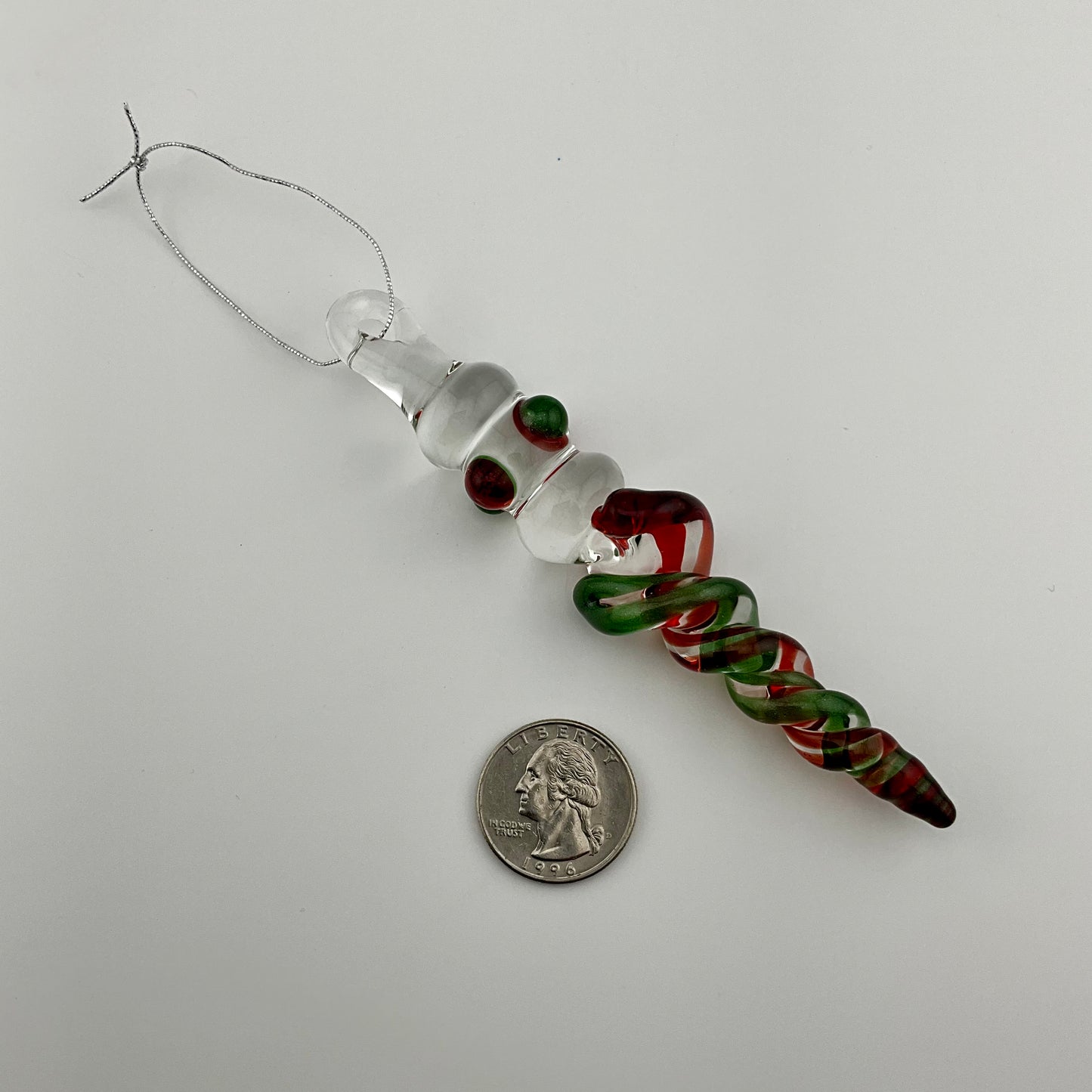 4 Pack Elvis Red and Sparkly Green Glass Icicle Ornament "Holiday Special" - JeffBeckerGlass.com