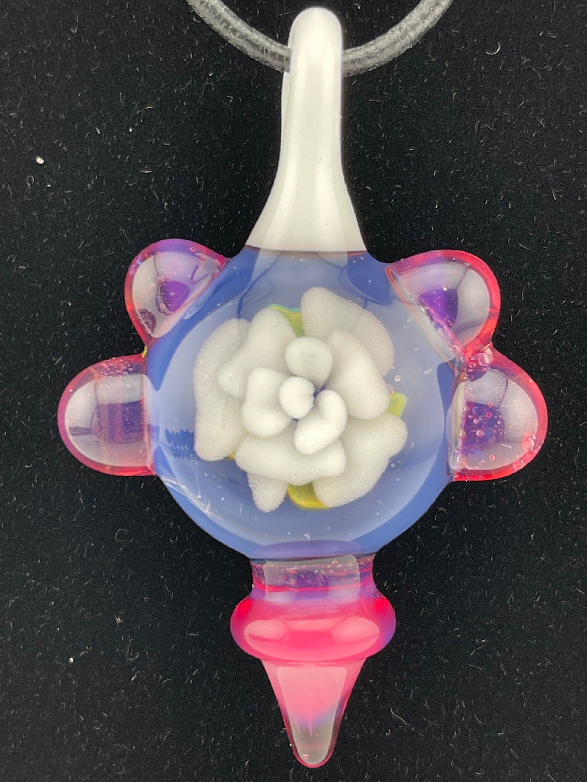 White Rose Implosion Pendant - JeffBeckerGlass.com