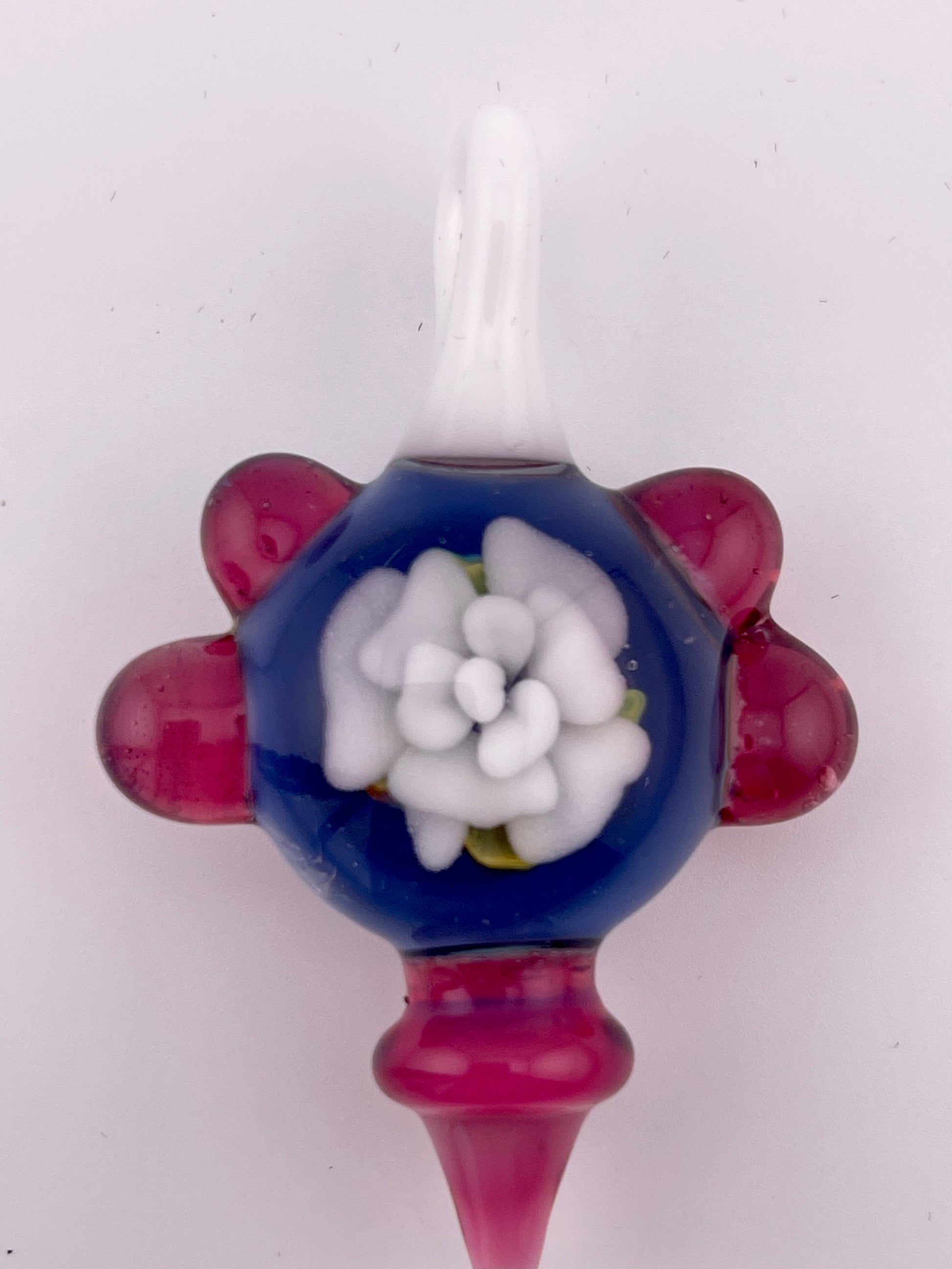 White Rose Implosion Pendant - JeffBeckerGlass.com