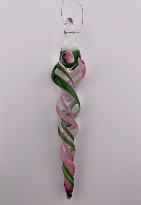 Telemagenta and Plantphibian Glass Icicle Ornament - JeffBeckerGlass.com