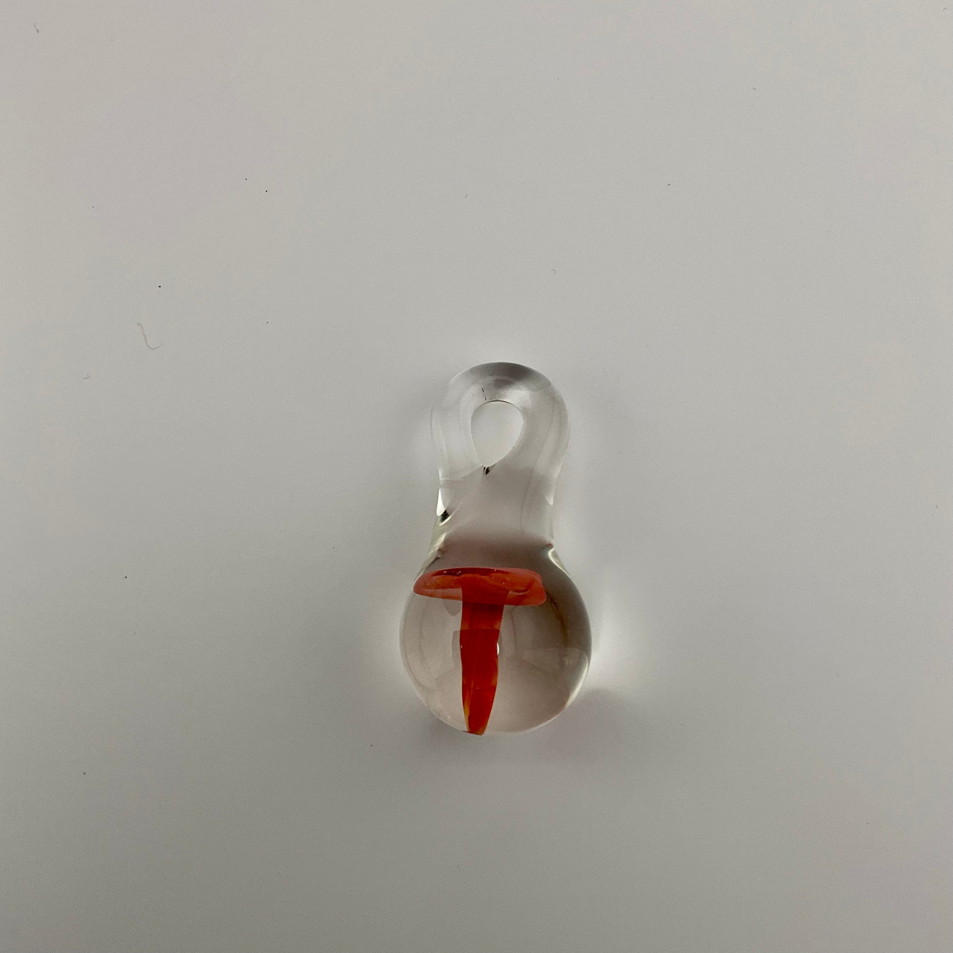 Small Orange Mushroom Pendant - JeffBeckerGlass.com
