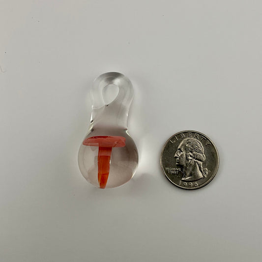 Small Orange Mushroom Pendant - JeffBeckerGlass.com