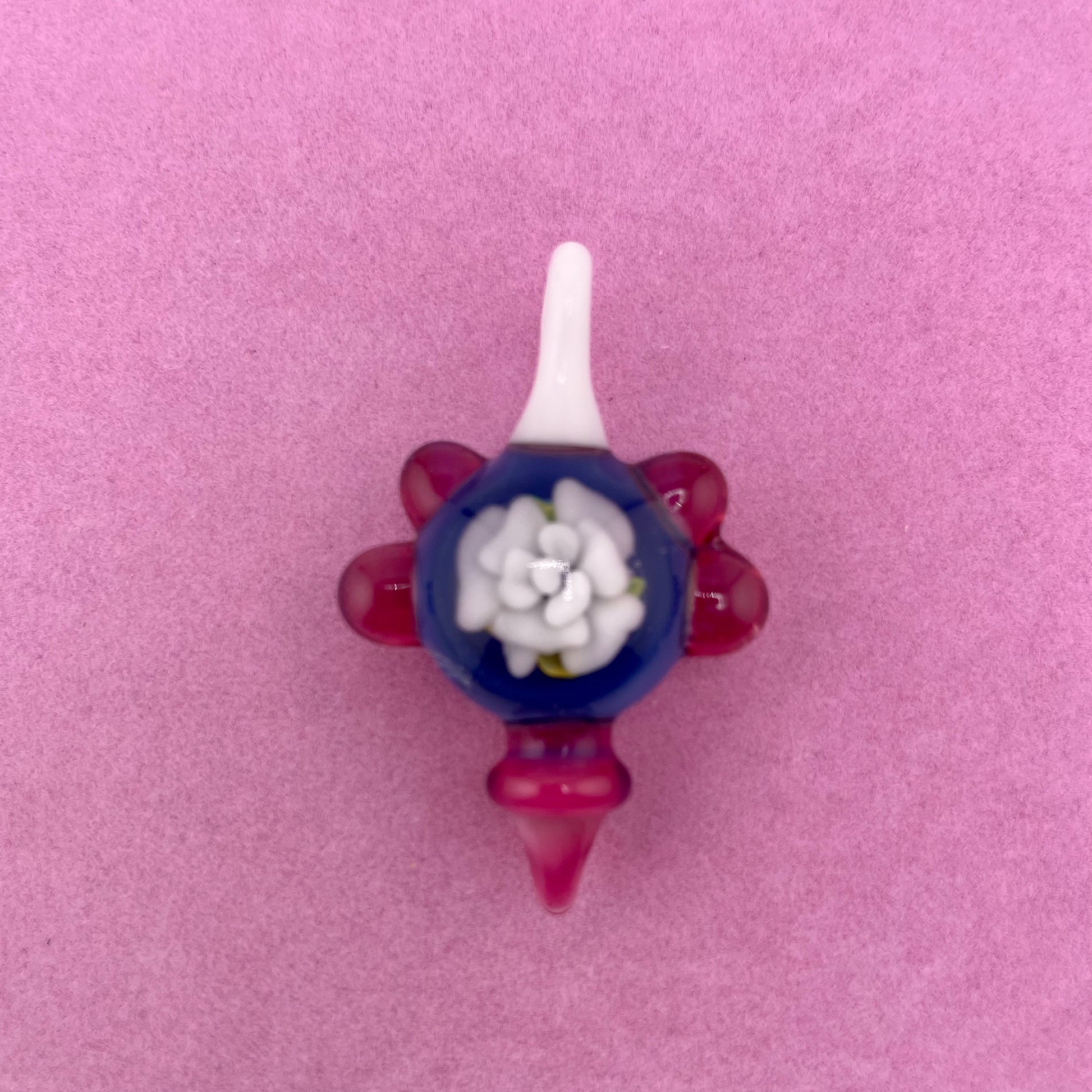 White Rose Implosion Pendant - JeffBeckerGlass.com