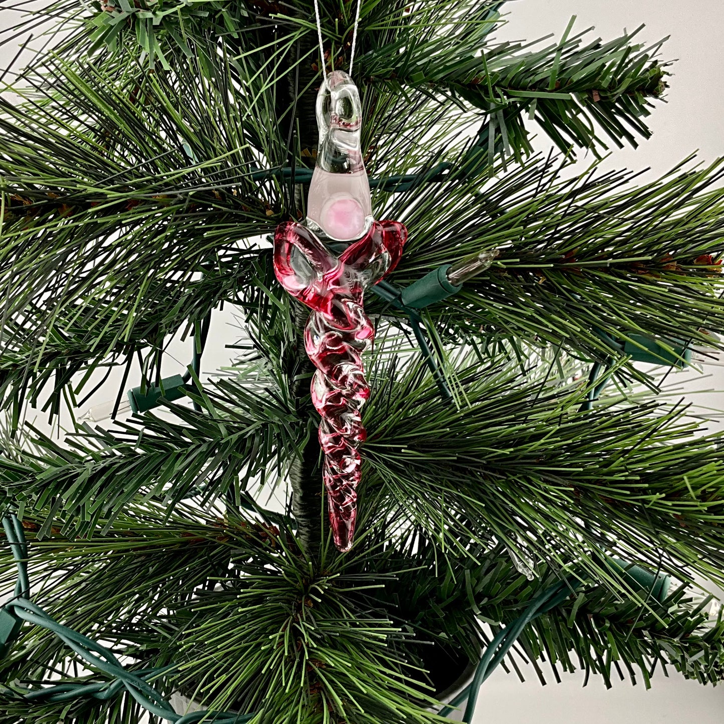 Gold Ruby Glass Icicle Christmas Ornaments - JeffBeckerGlass.com