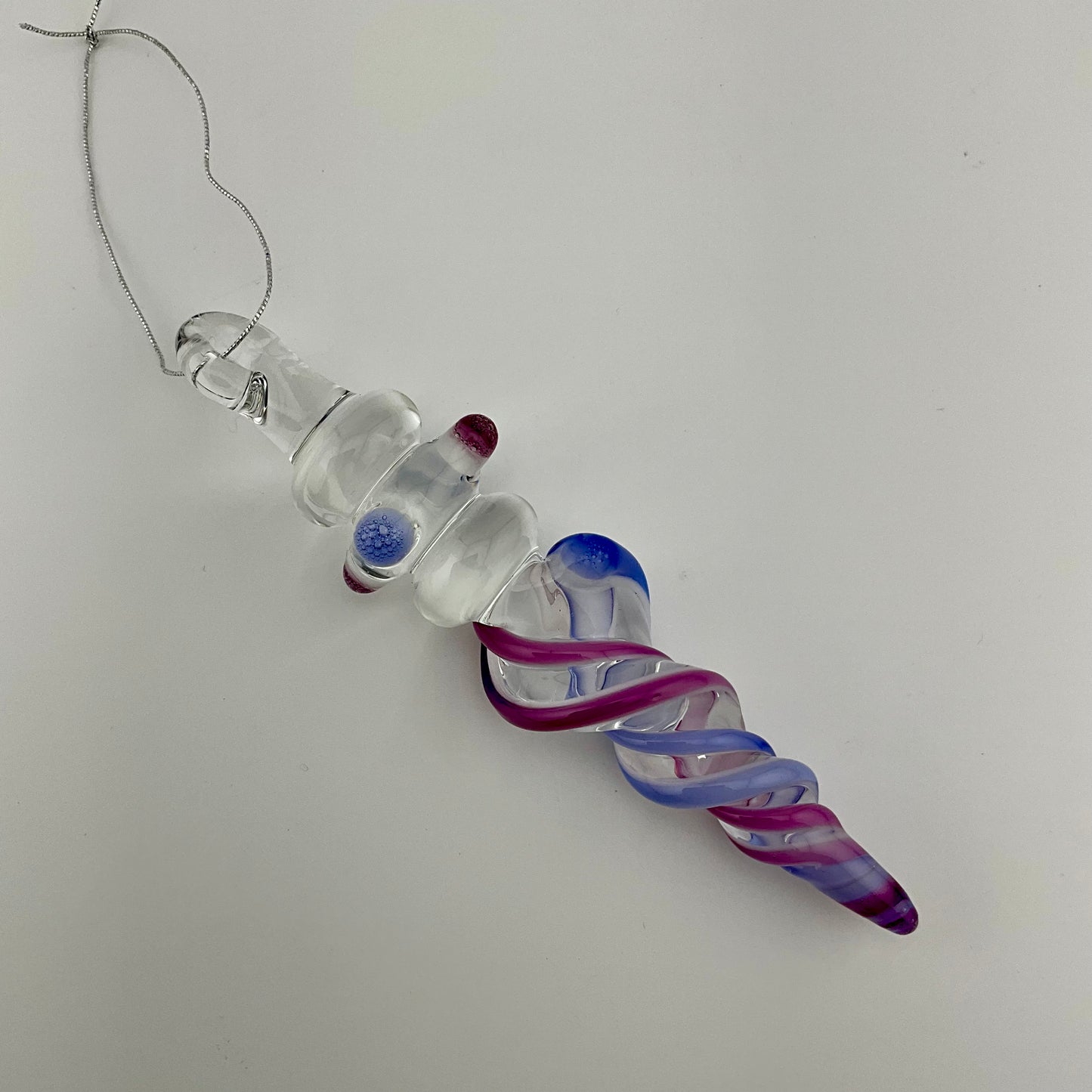 3 Pack of Royal Jelly and Neptune Blue Glass Icicle Ornament "Holiday Special" - JeffBeckerGlass.com