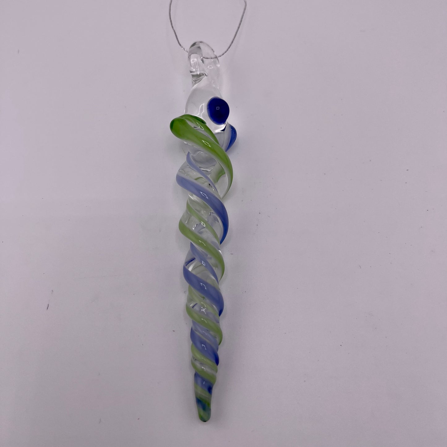 Plantphibian and Neptune Blue Glass Icicle Ornament - JeffBeckerGlass.com