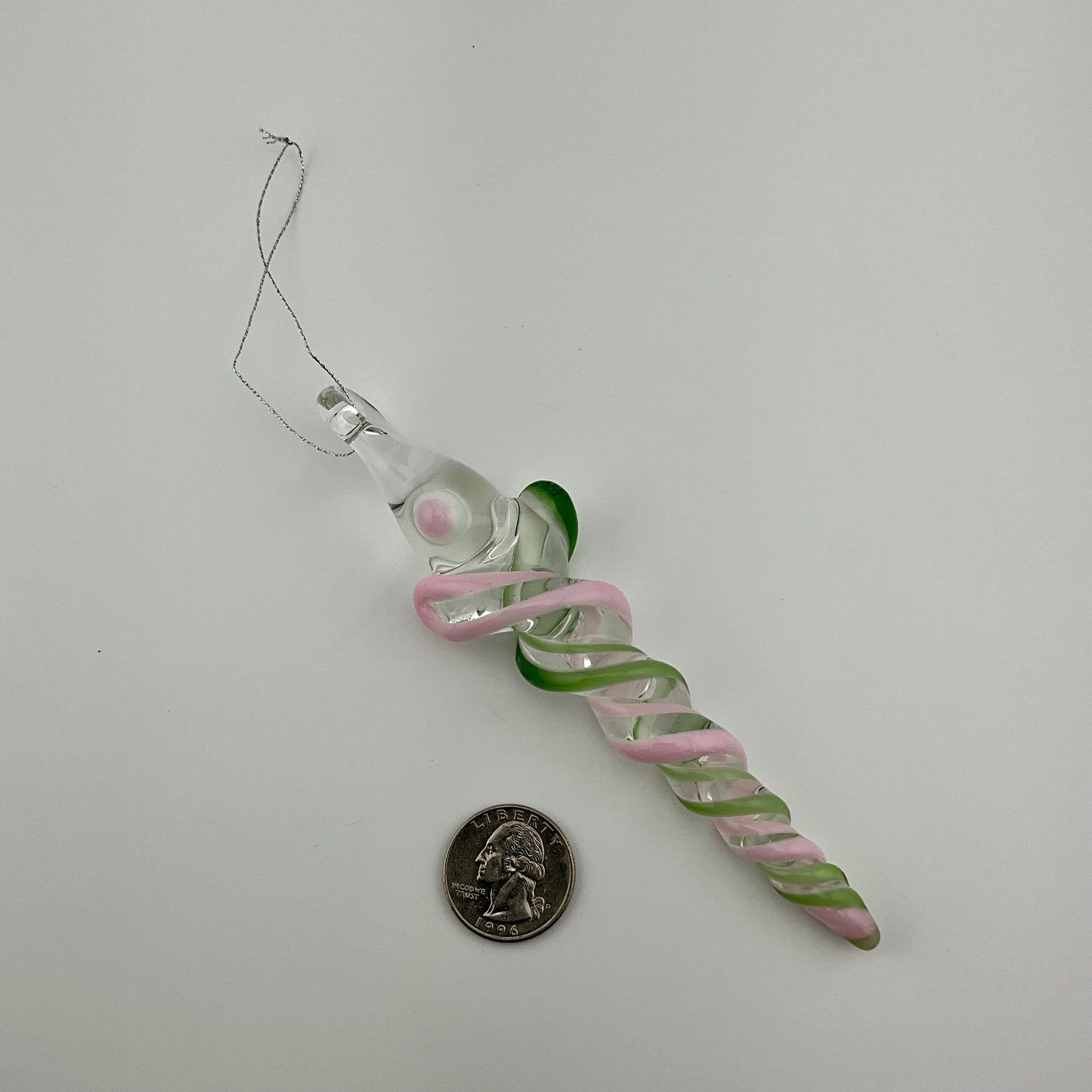 Plantphibian Green and Pink Cadillac Glass Icicle Ornament - JeffBeckerGlass.com