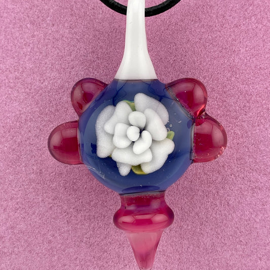 White Rose Implosion Pendant - JeffBeckerGlass.com