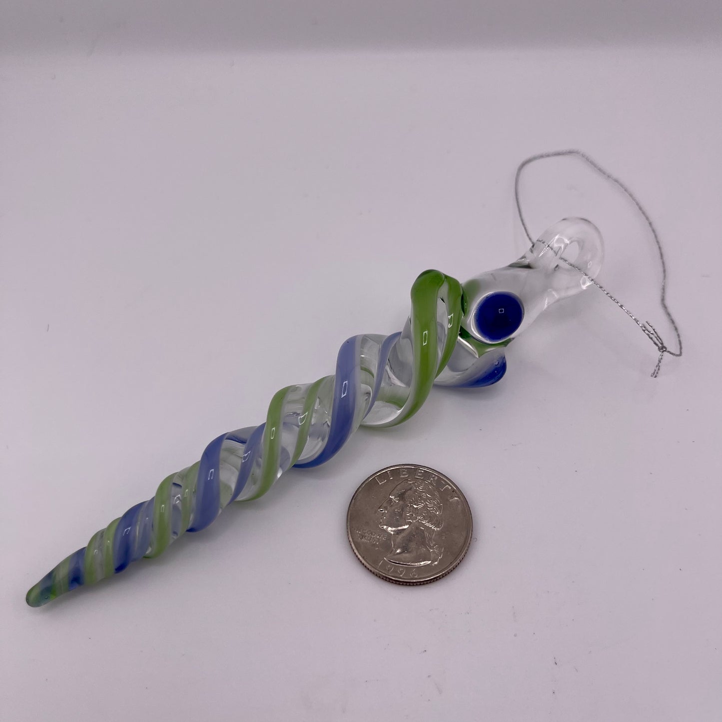 Plantphibian and Neptune Blue Glass Icicle Ornament - JeffBeckerGlass.com