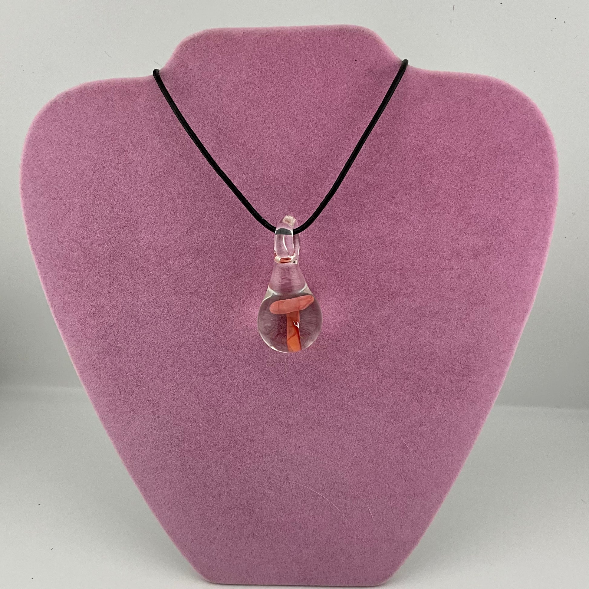 Small Orange Mushroom Pendant - JeffBeckerGlass.com