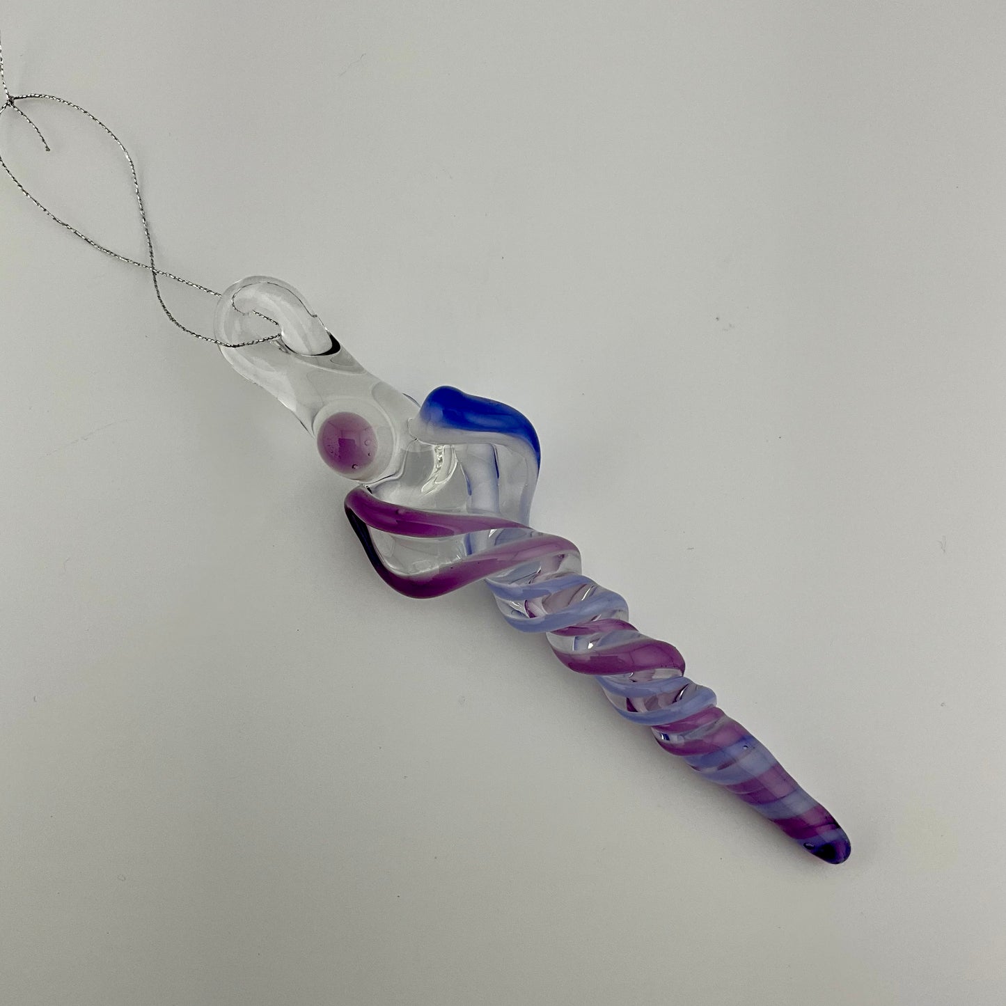 3 Pack of Royal Jelly and Neptune Blue Glass Icicle Ornament "Holiday Special" - JeffBeckerGlass.com