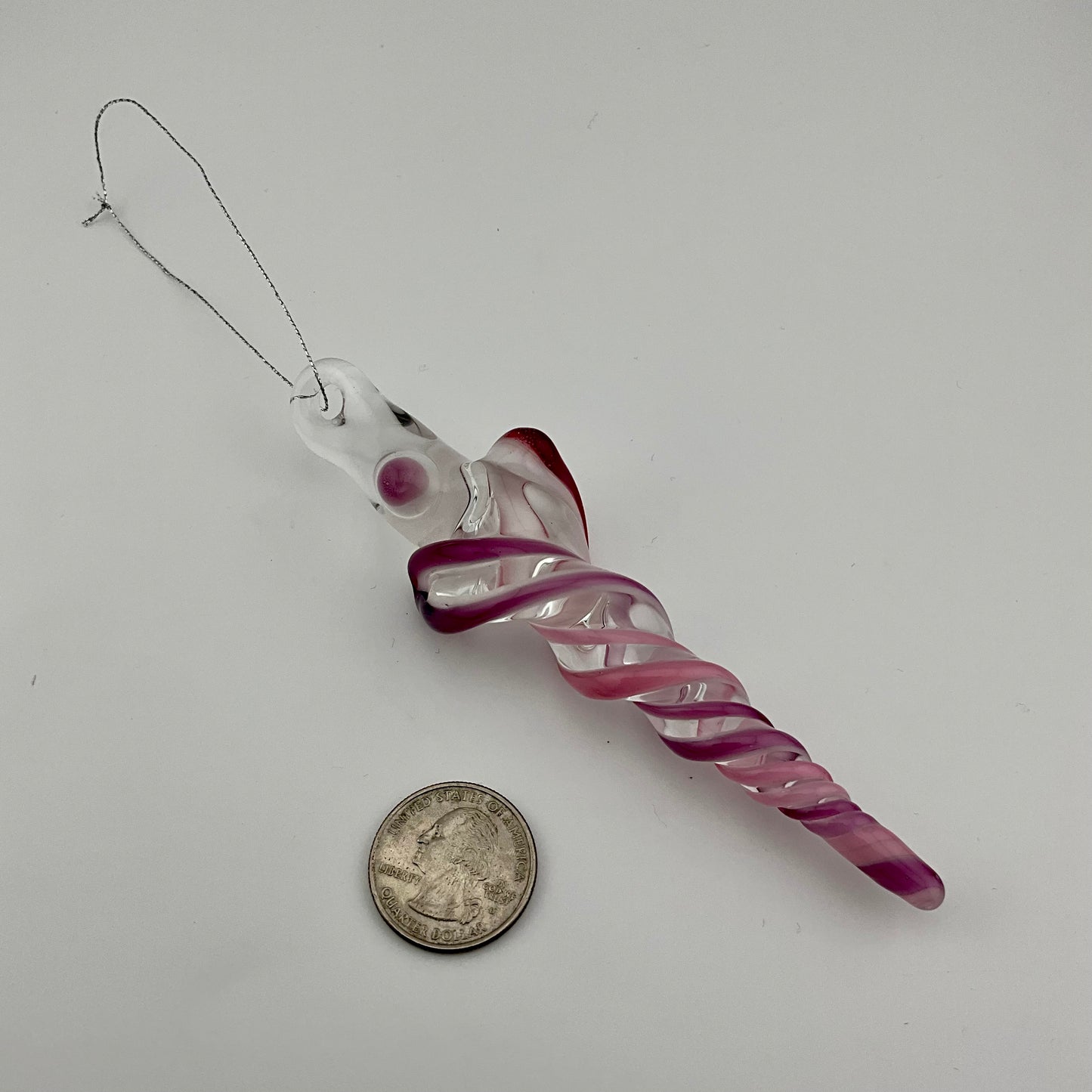 Gold Ruby over White Glass Icicle Christmas Ornaments - JeffBeckerGlass.com