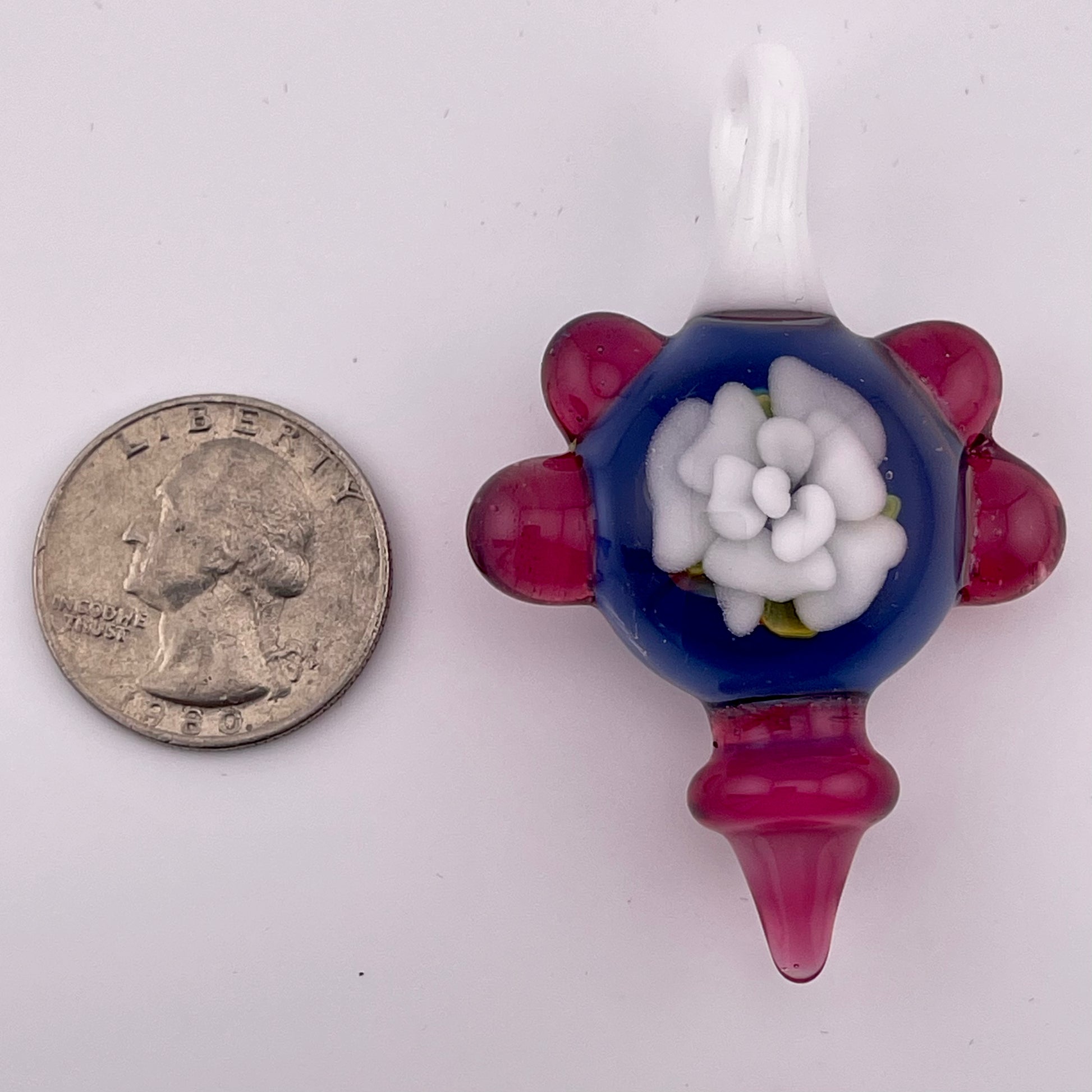 White Rose Implosion Pendant - JeffBeckerGlass.com