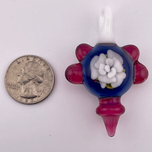 White Rose Implosion Pendant - JeffBeckerGlass.com