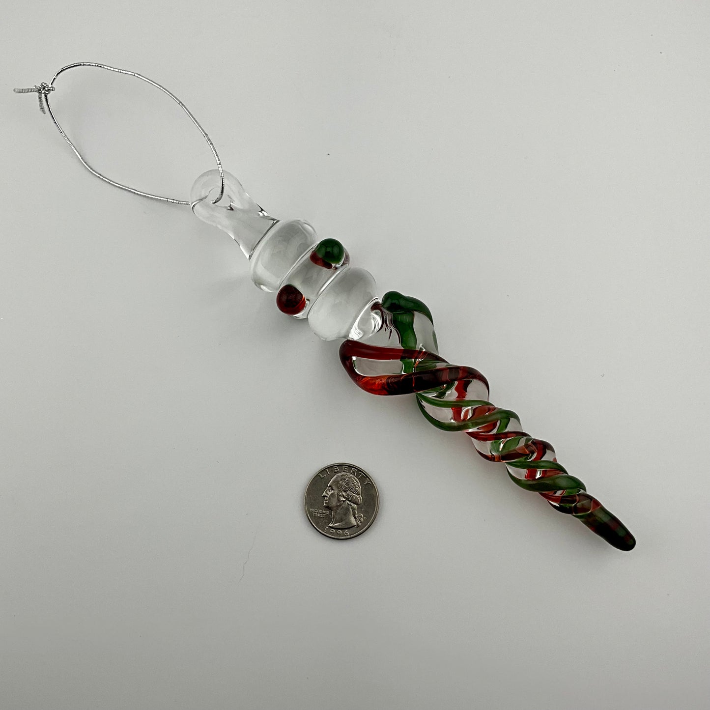 4 Pack Elvis Red and Sparkly Green Glass Icicle Ornament "Holiday Special" - JeffBeckerGlass.com