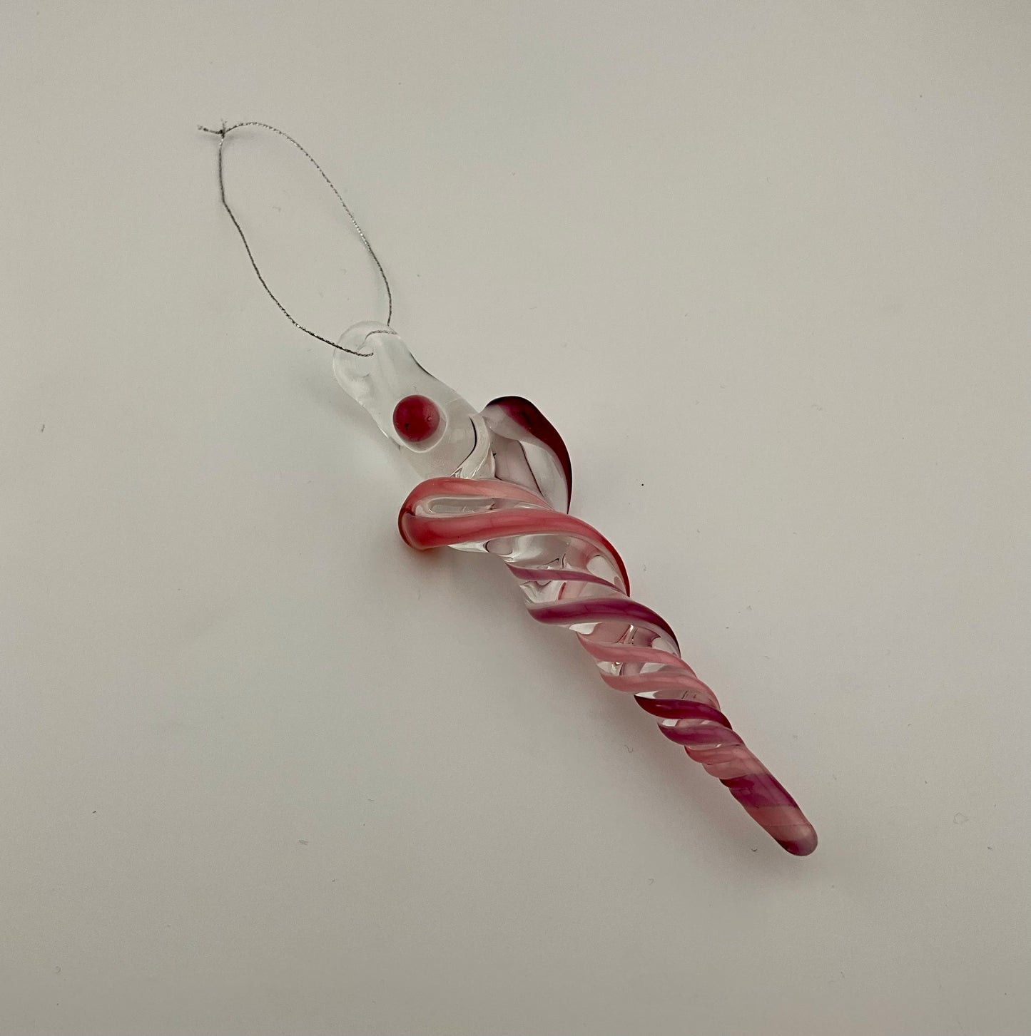 Gold Ruby over White Glass Icicle Christmas Ornaments - JeffBeckerGlass.com