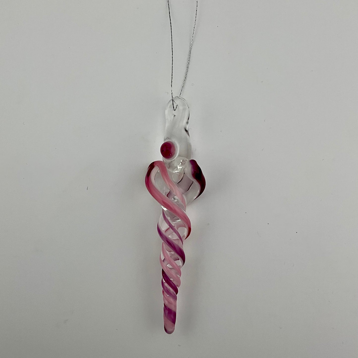 Gold Ruby over White Glass Icicle Christmas Ornaments - JeffBeckerGlass.com