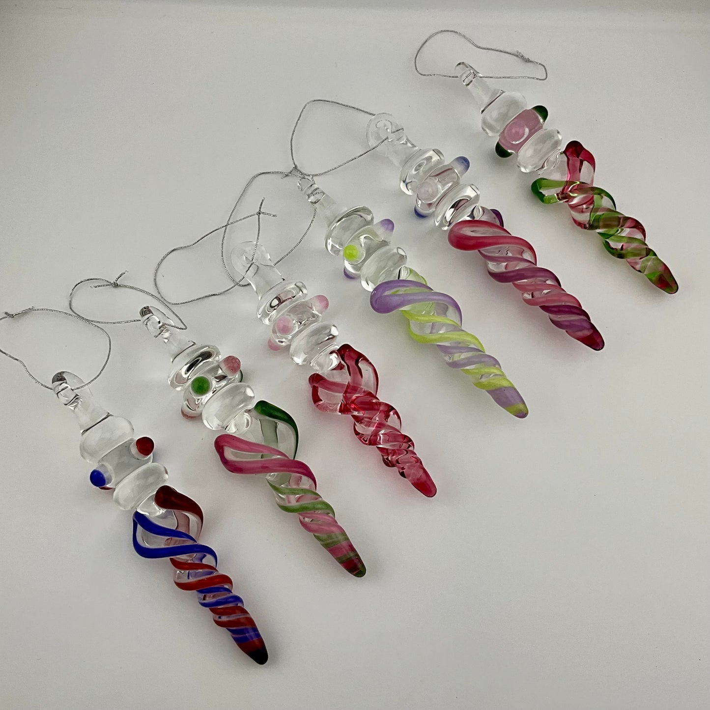 Mini Maria Gold Ruby Colored Glass Icicle Ornament - JeffBeckerGlass.com