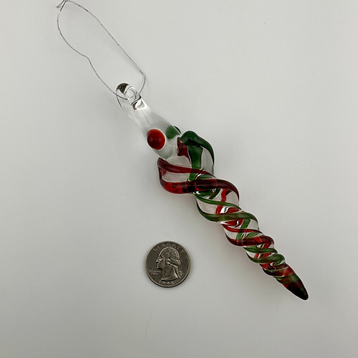 4 Pack Elvis Red and Sparkly Green Glass Icicle Ornament "Holiday Special" - JeffBeckerGlass.com