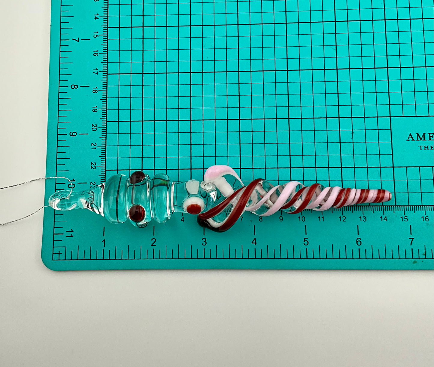 4 Pack of Cadillac Pink and Elvis Red over White Icicle Ornaments - JeffBeckerGlass.com