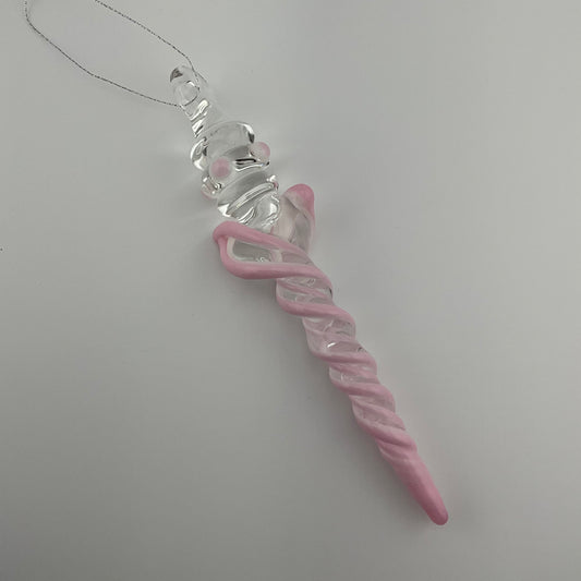 Pink Cadillac over White Glass Icicle with multiple Maria’s - JeffBeckerGlass.com