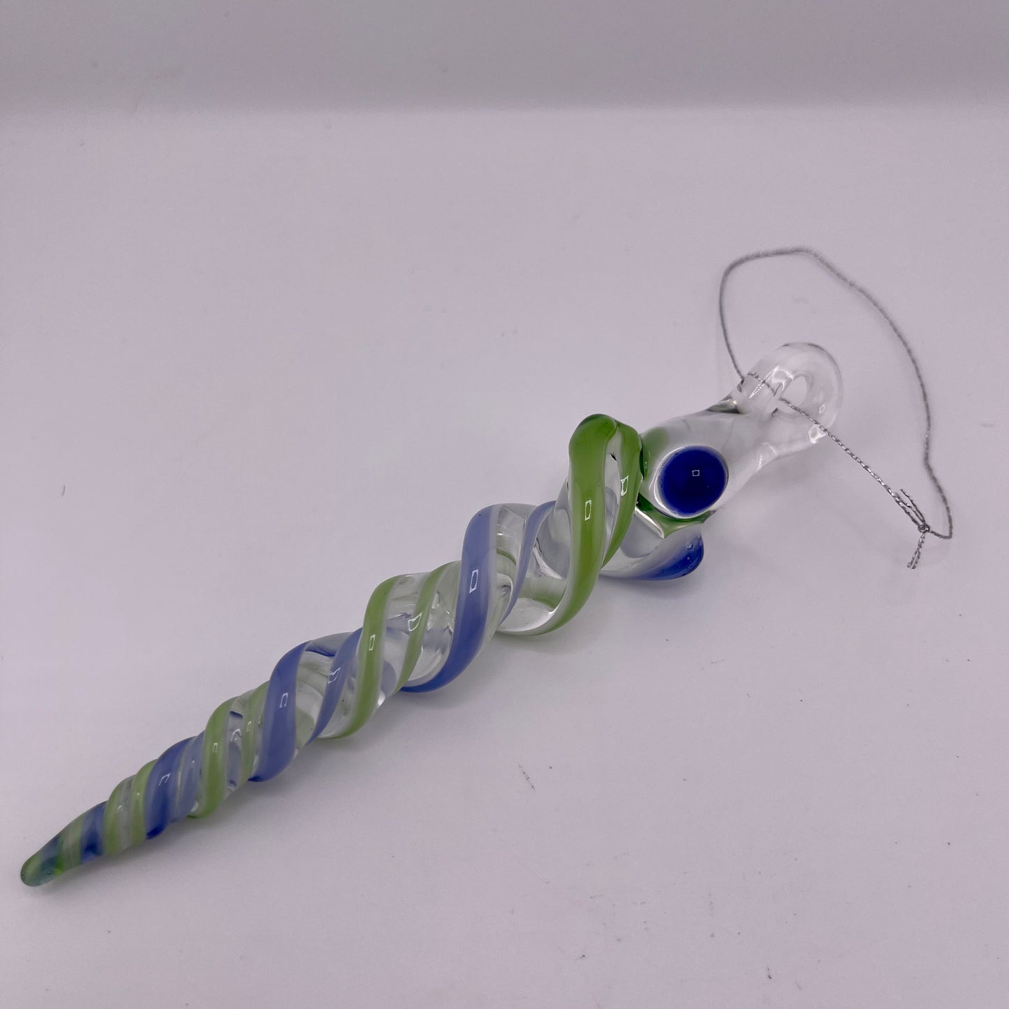 Plantphibian and Neptune Blue Glass Icicle Ornament - JeffBeckerGlass.com
