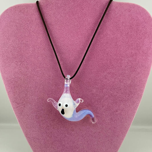 Moonstone Glass Ghost Pendant