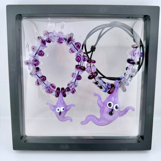 Pink Slime Ghost Stretchy Bracelet & Necklace Combo