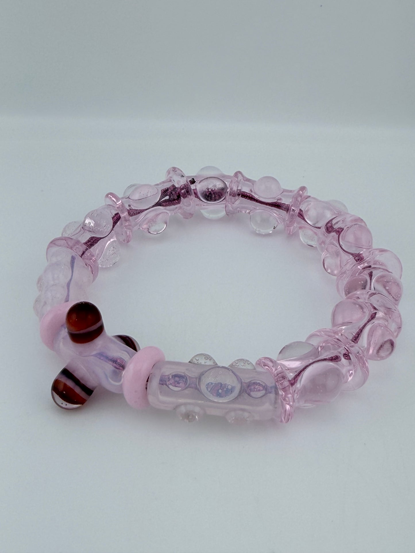 7inch Pink UV Reactive Glass Bracelet – Glows Pink Under Black Light
