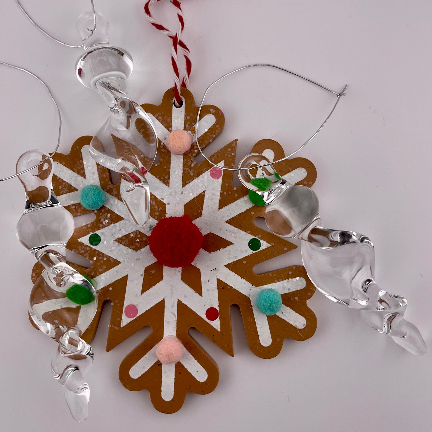 3 Pack of Small Clear Glass Icicle Ornaments