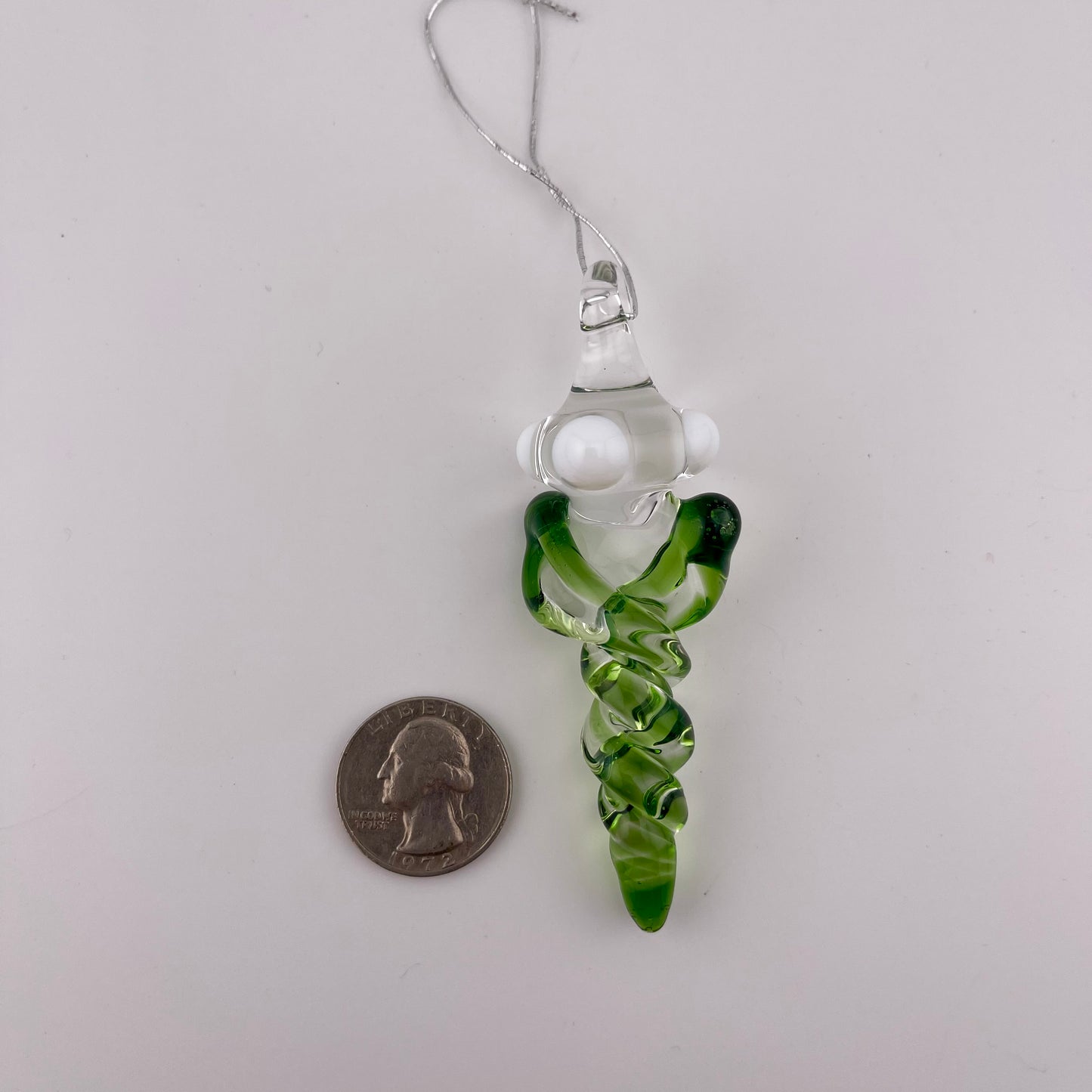 3 Pack Plantphibian Green Glass Icicle Ornament  "Holiday Special"