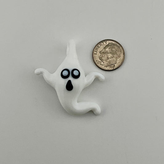 Mini White Glass Ghost Pendant