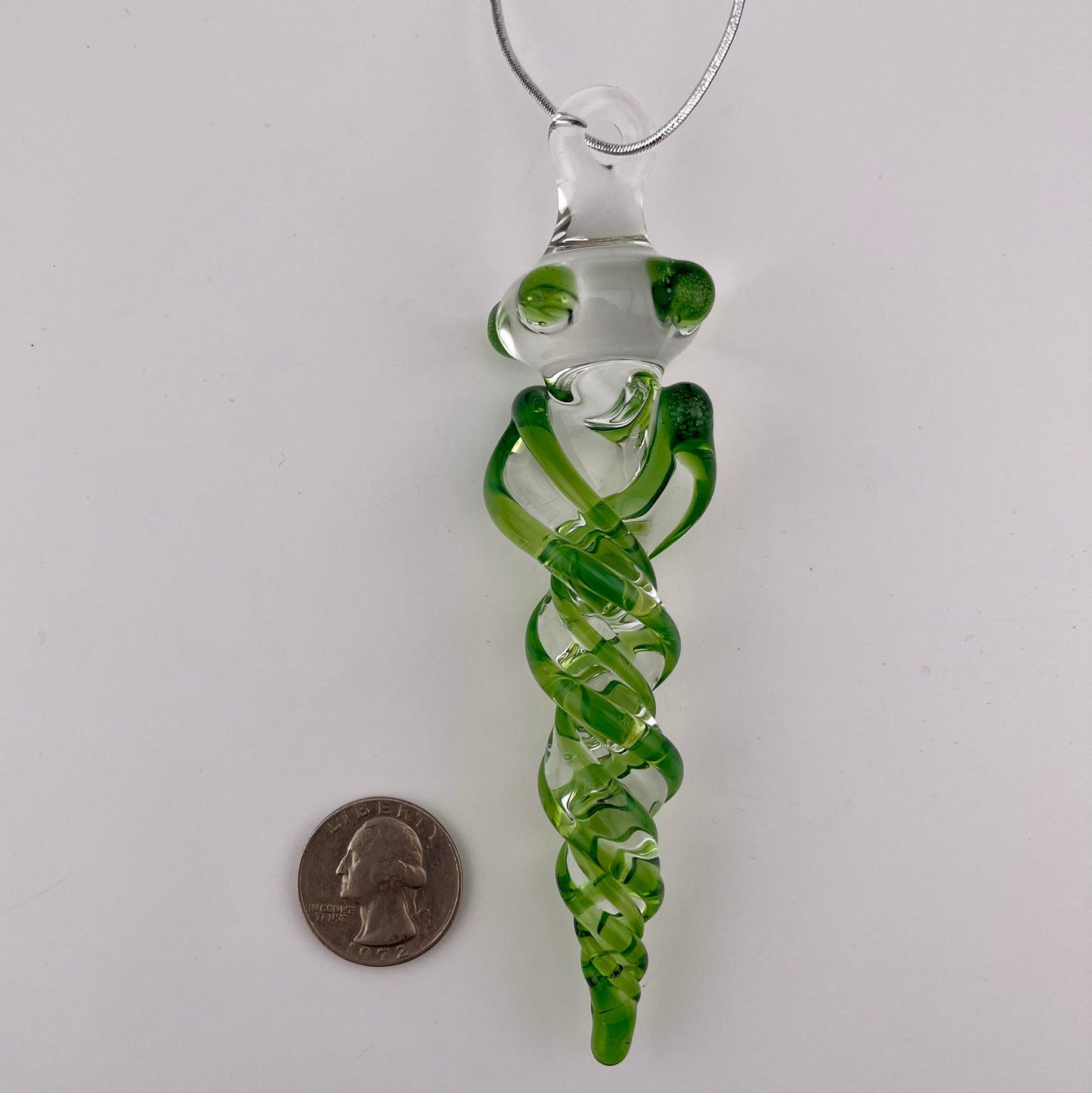 3 Pack Plantphibian Green Glass Icicle Ornament  "Holiday Special"