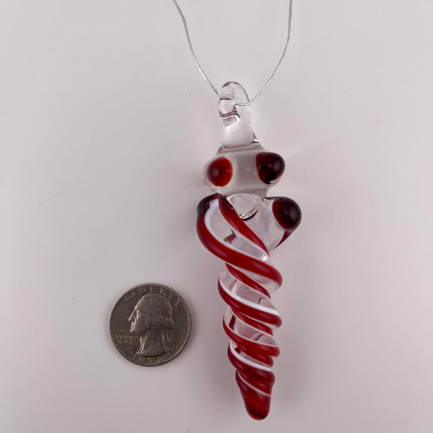 3 Pack Elvis Red over Lotus White Glass Icicle Ornament  "Holiday Special"