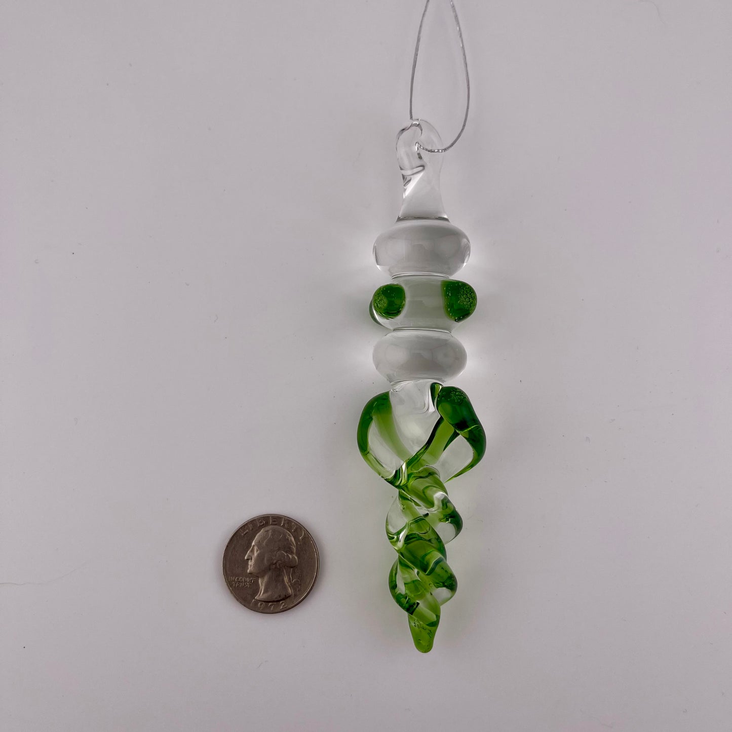 3 Pack Plantphibian Green Glass Icicle Ornament  "Holiday Special"