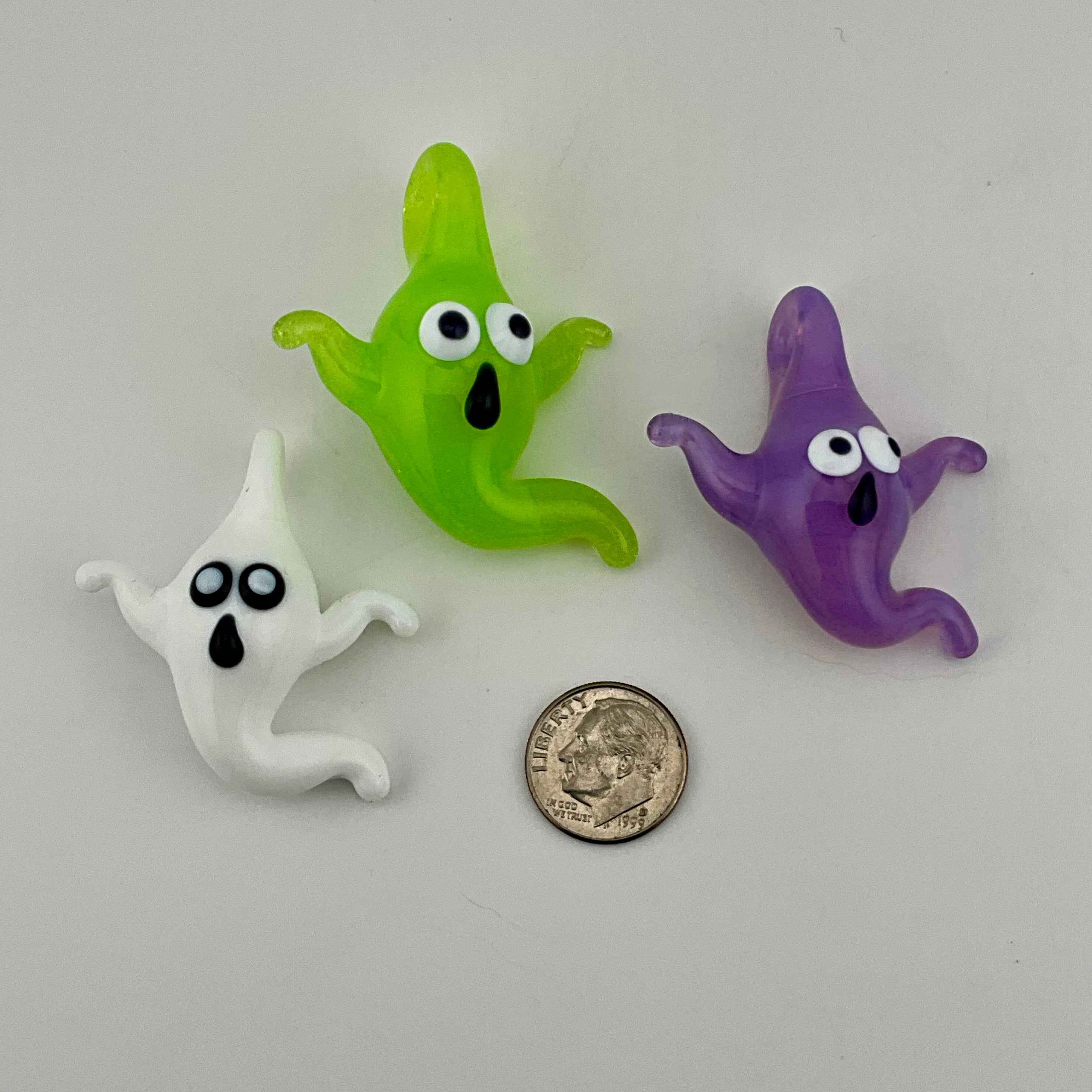 Mini Green Slime Glass Ghost Pendant - JeffBeckerGlass.com