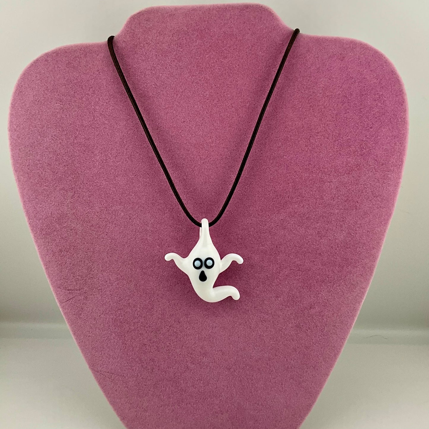 Mini White Glass Ghost Pendant