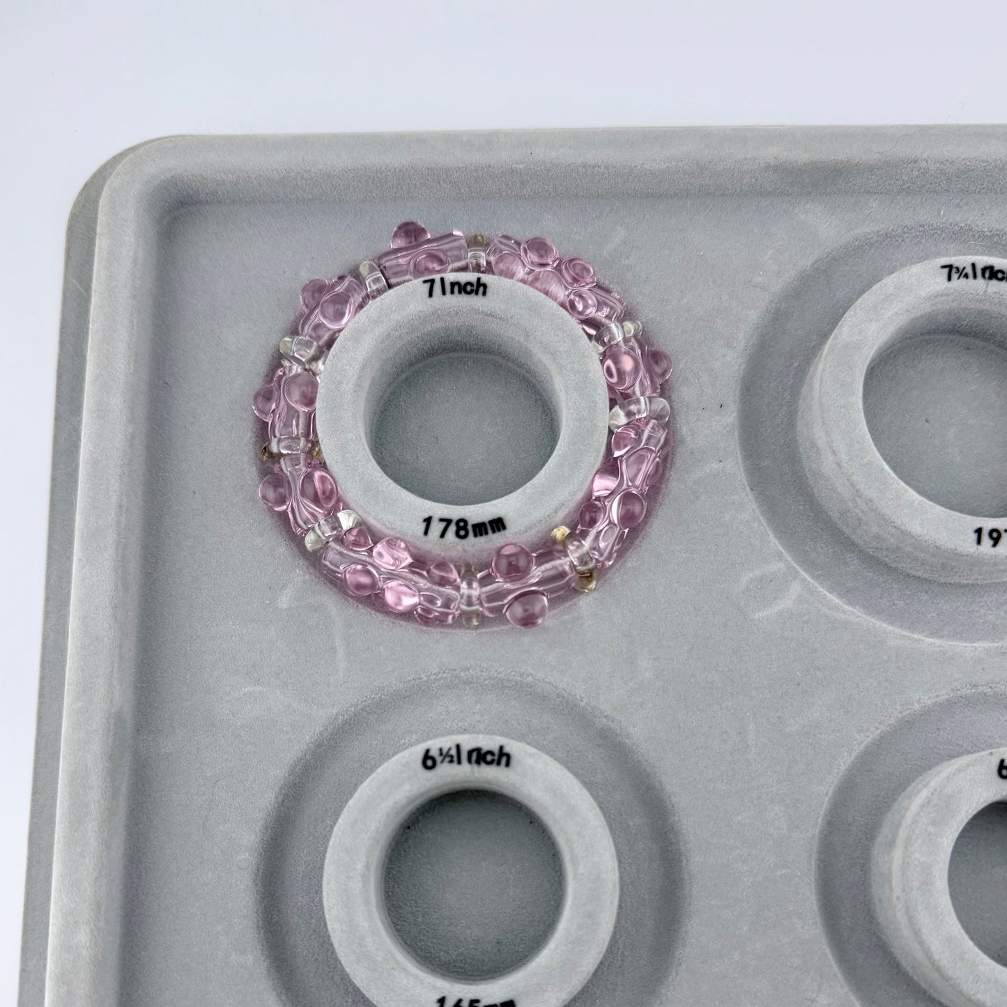 Stretchy Pink Glass Bracelet(Not UV Reactive) - JeffBeckerGlass.com