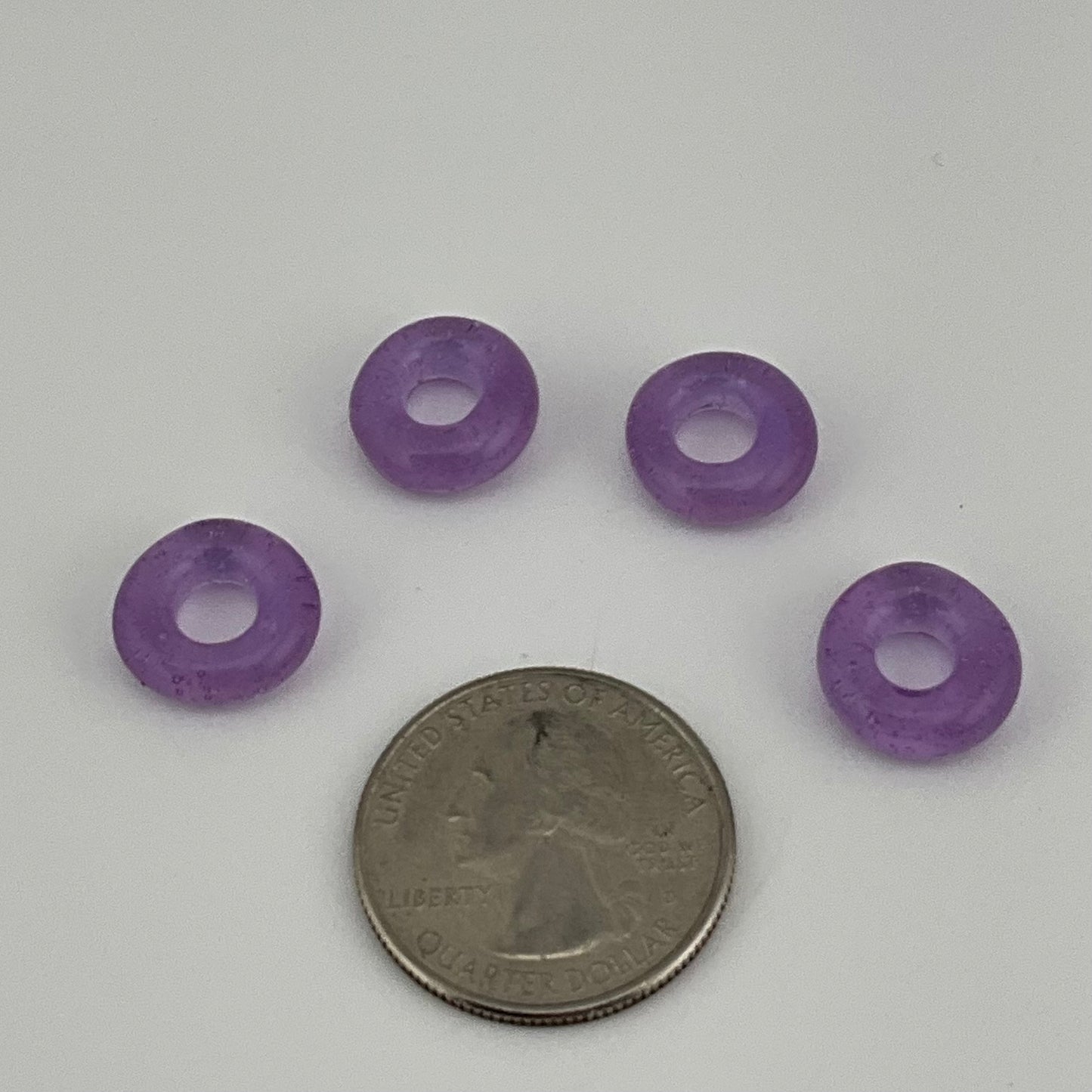 4 Pink Slime Glass Spacer Beads